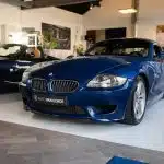 blauwe BMW Z4 M coupe